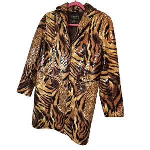 SELENE SPORT ANIMAL PRINT 3/4 LENGTH COAT SIZE S